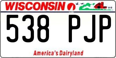 WI license plate 538PJP