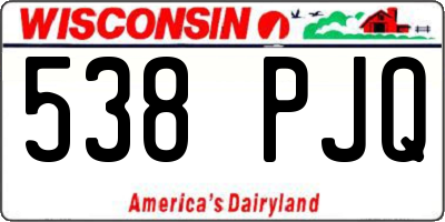 WI license plate 538PJQ