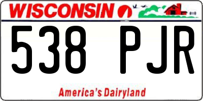WI license plate 538PJR