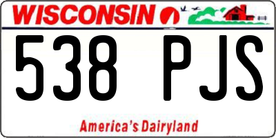 WI license plate 538PJS