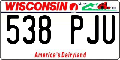 WI license plate 538PJU