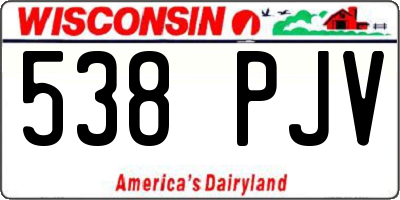 WI license plate 538PJV
