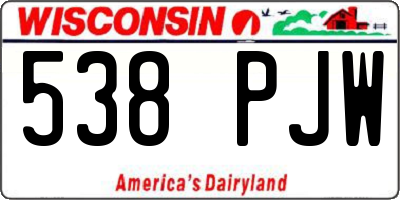 WI license plate 538PJW