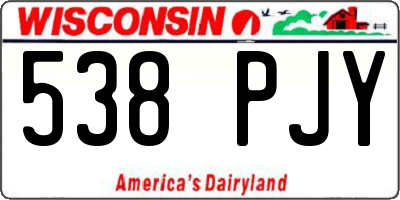 WI license plate 538PJY