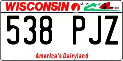 WI license plate 538PJZ