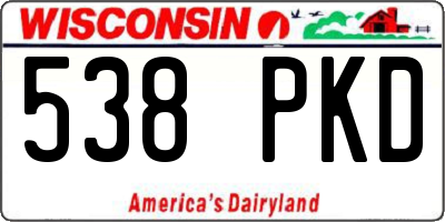 WI license plate 538PKD
