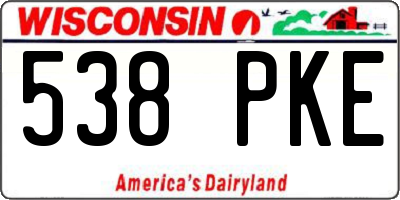 WI license plate 538PKE
