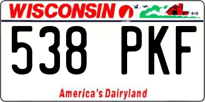 WI license plate 538PKF