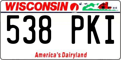 WI license plate 538PKI