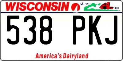 WI license plate 538PKJ