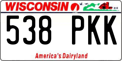 WI license plate 538PKK
