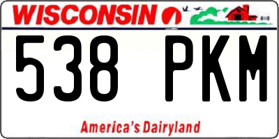 WI license plate 538PKM
