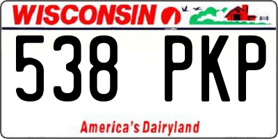 WI license plate 538PKP