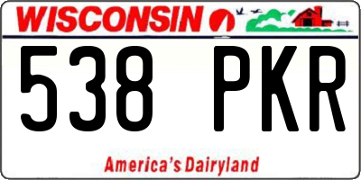 WI license plate 538PKR