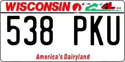 WI license plate 538PKU