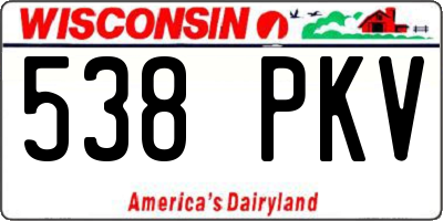 WI license plate 538PKV
