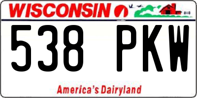 WI license plate 538PKW