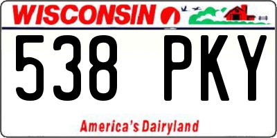 WI license plate 538PKY