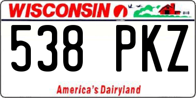 WI license plate 538PKZ