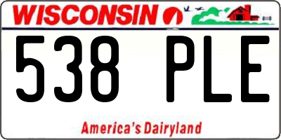 WI license plate 538PLE