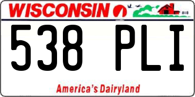 WI license plate 538PLI