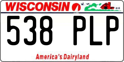 WI license plate 538PLP