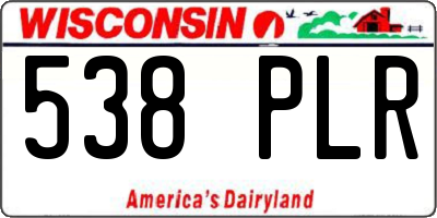 WI license plate 538PLR