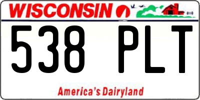 WI license plate 538PLT