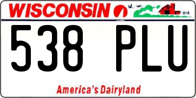 WI license plate 538PLU