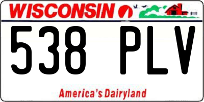 WI license plate 538PLV
