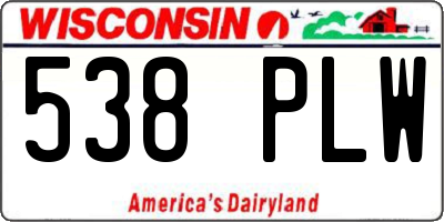WI license plate 538PLW