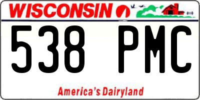 WI license plate 538PMC