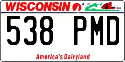 WI license plate 538PMD