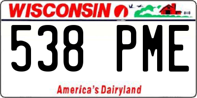 WI license plate 538PME