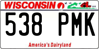 WI license plate 538PMK