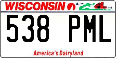 WI license plate 538PML
