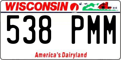 WI license plate 538PMM