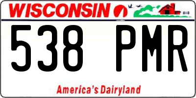 WI license plate 538PMR
