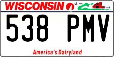 WI license plate 538PMV