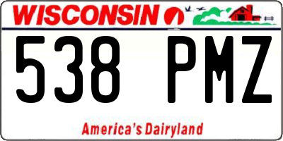 WI license plate 538PMZ