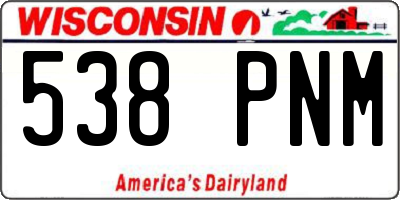 WI license plate 538PNM