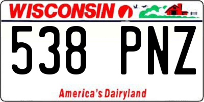 WI license plate 538PNZ