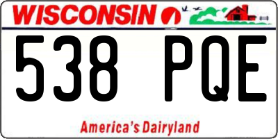 WI license plate 538PQE