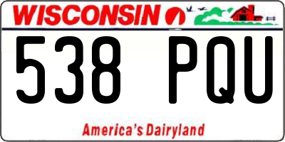 WI license plate 538PQU