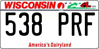 WI license plate 538PRF