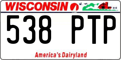WI license plate 538PTP