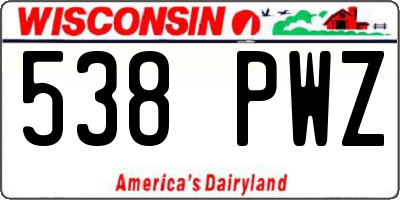 WI license plate 538PWZ