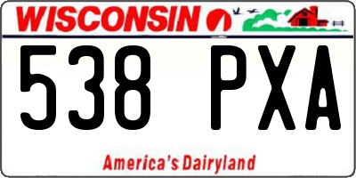 WI license plate 538PXA