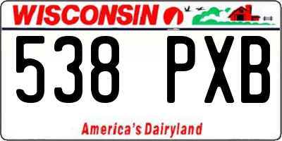 WI license plate 538PXB