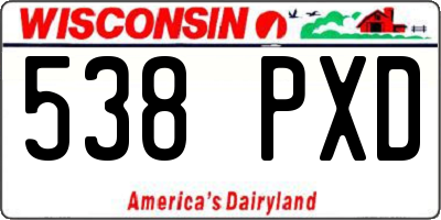 WI license plate 538PXD